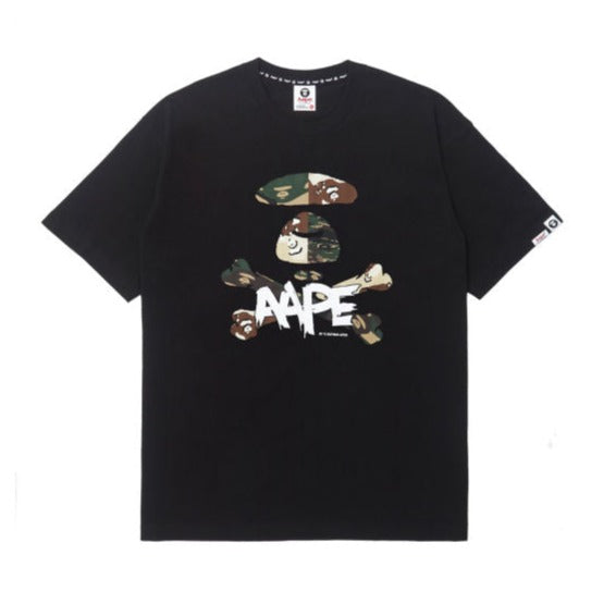 Moonface camo graphic tee black | AAPE | AAPTEM1270XXKBK