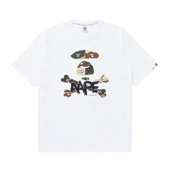 Moonface camo graphic tee white | AAPE | AAPTEM1270XXKWH