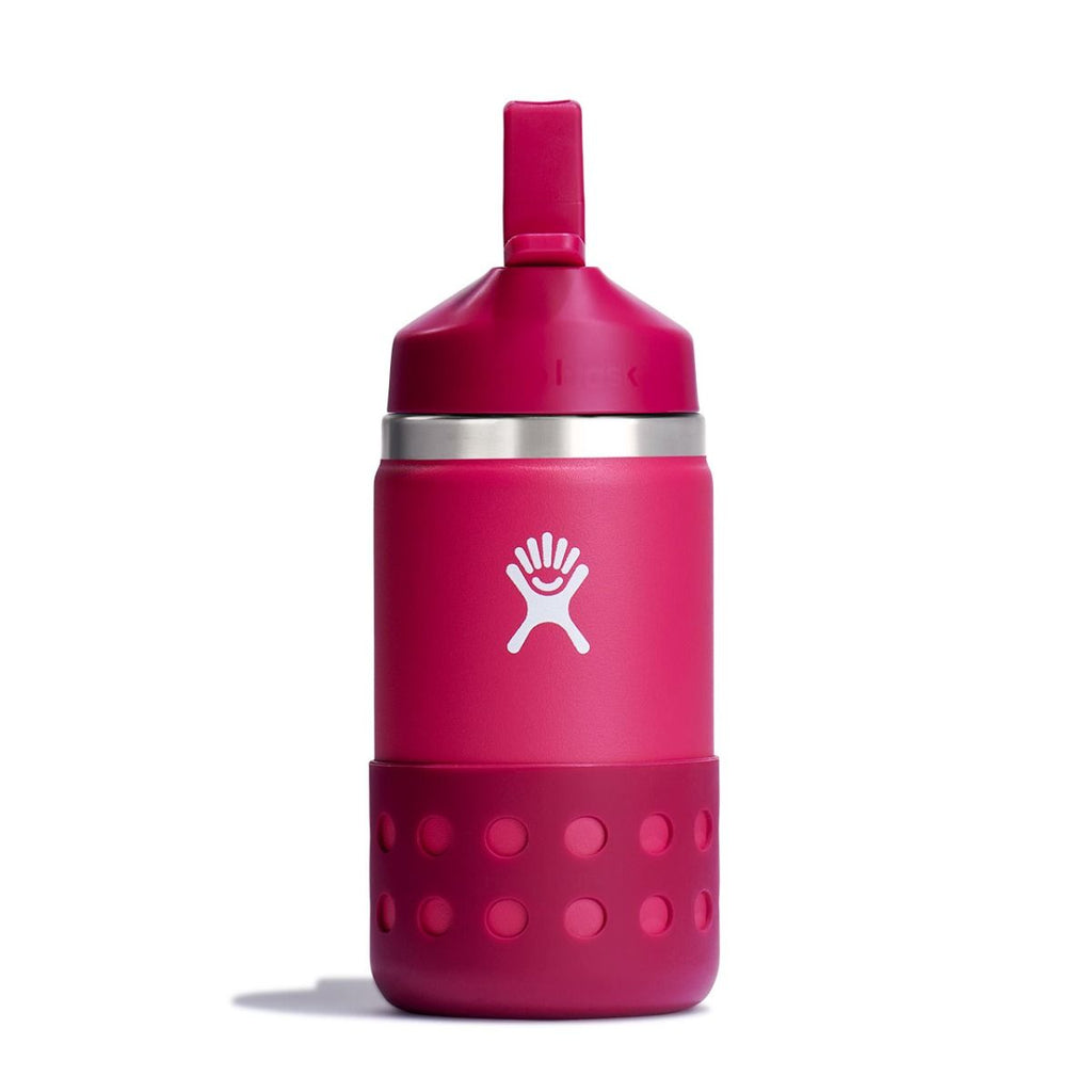 12 OZ KIDS WIDE MOUTH STRAW LID & BOOT PEONY Hydroflask