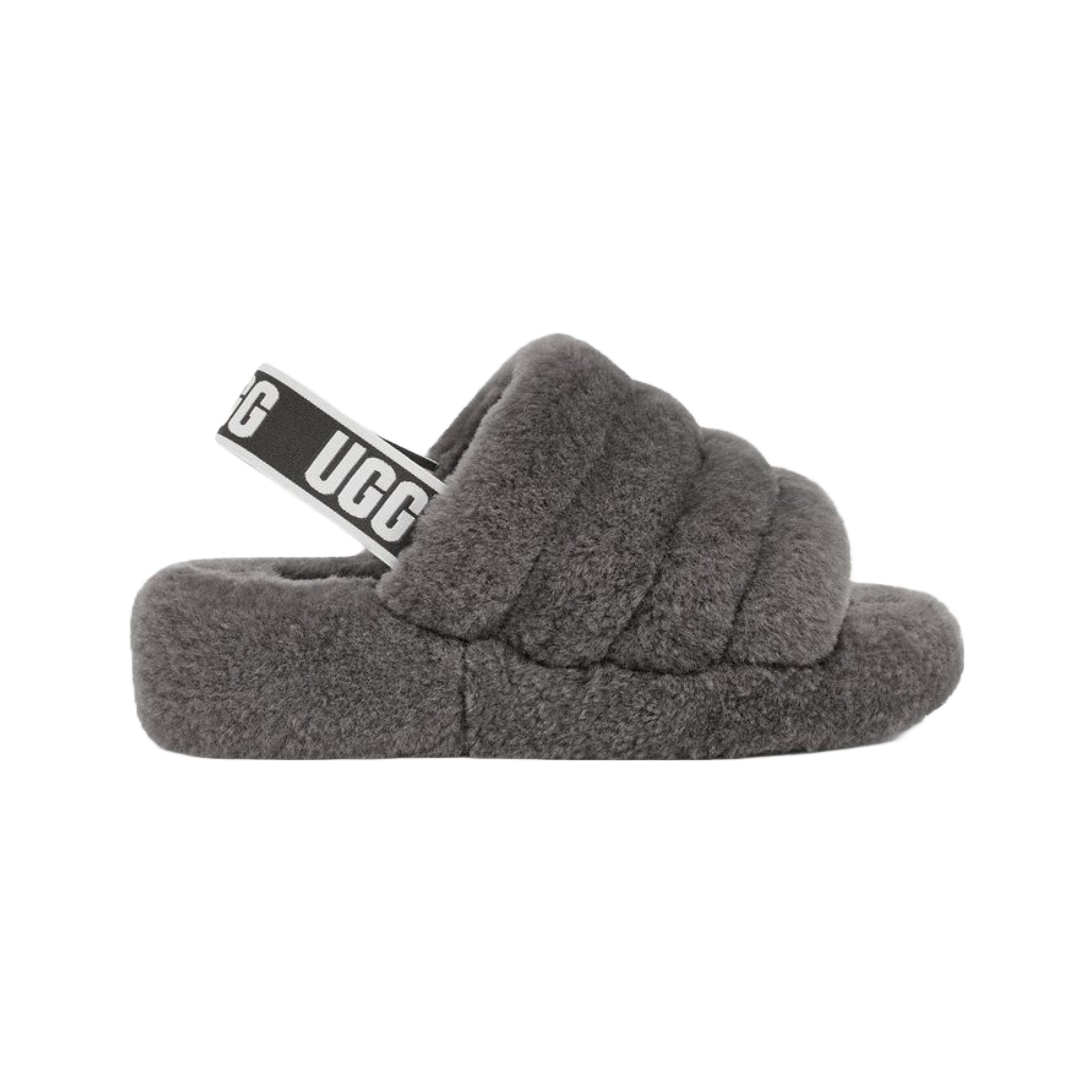 W FLUFF YEAH SLIDE CHARCOAL | UGG | 1095119