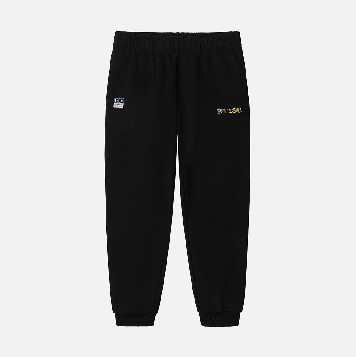 Seagull Brocade Appliqué Gold Thread Logo Regular Fit Sweatpants | Men's Apparel | EVISU | 2EAHTM5SP1154X XCT-Black Seagull Brocade Appliqué Gold Thread Logo Regular Fit Sweatpants | Men's Apparel | EVISU | 2EAHTM5SP1154X XCT-Black