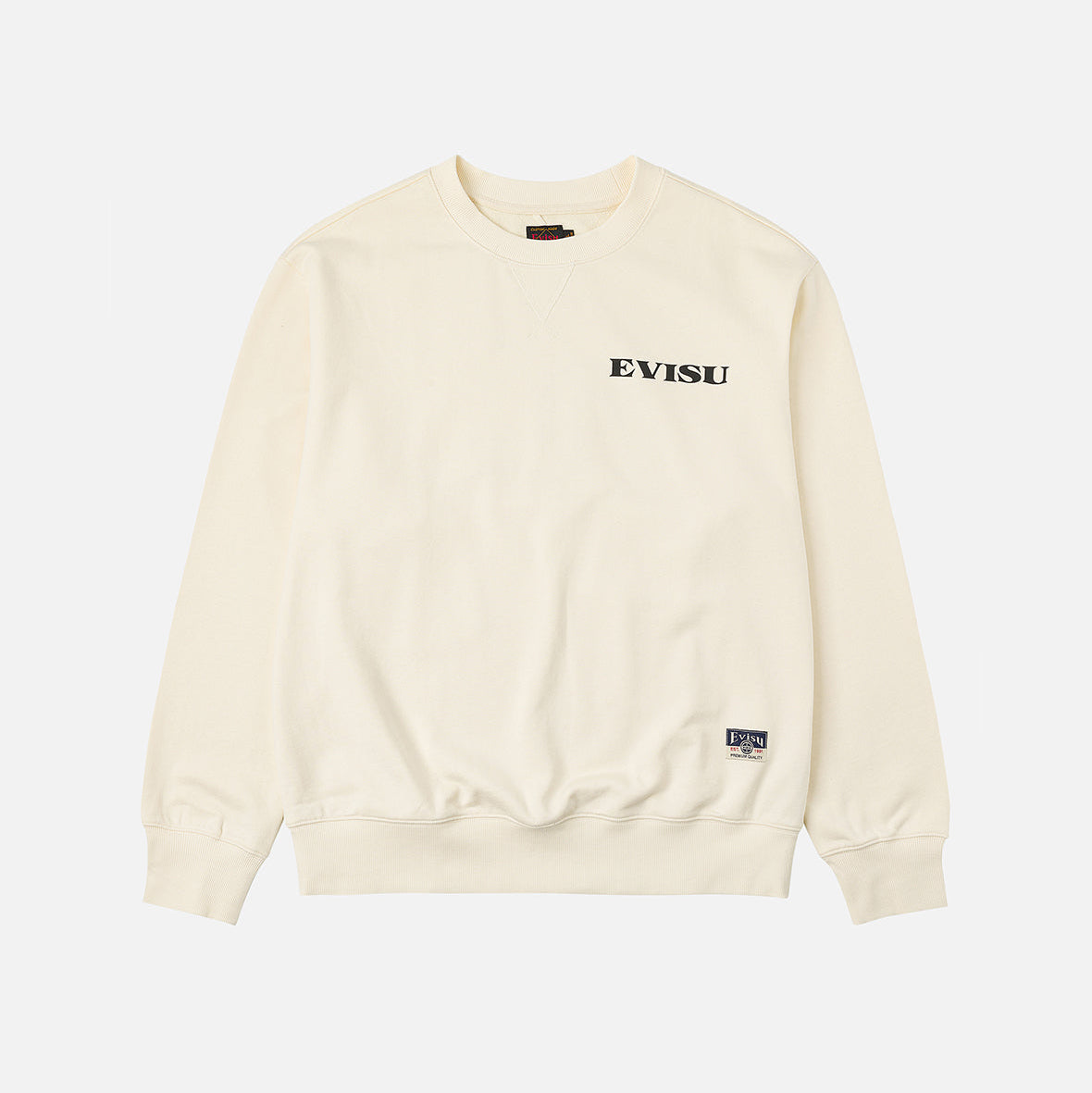 Seagull Brocade Appliqué Relax Fit Sweatshirt CREAM | Men's Apparel | EVISU | 2EAHTM5SW1121R XCT-Ecru