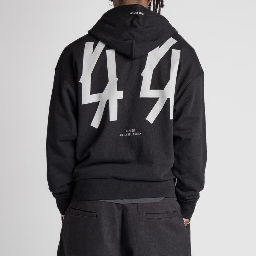 CLASSIC ZIP HOODIE BLACK + 44SOLID DIRTY WHITE | Unisex Apparel | LABEL 44 | B0030577-FA583-P396 CLASSIC ZIP HOODIE BLACK + 44SOLID DIRTY WHITE | Unisex Apparel | LABEL 44 | B0030577-FA583-P396
