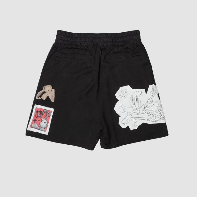 ASSEMBLAGE SHORTS Black | Unisex Apparel | Domrebel | ASSEMBLAGE SHORTS Black ASSEMBLAGE SHORTS Black | Unisex Apparel | Domrebel | ASSEMBLAGE SHORTS Black