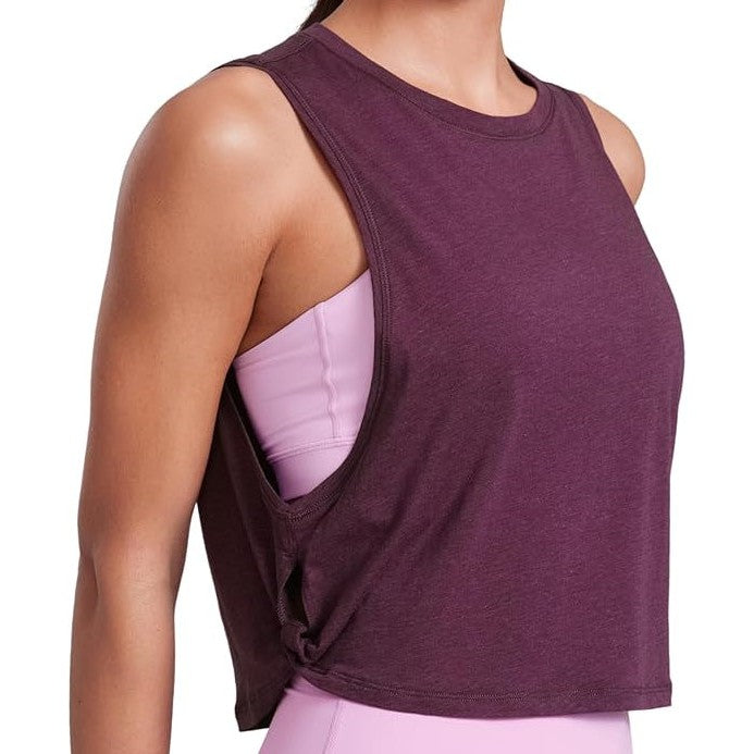 Pima Cotton Crop Deep Armhole Tank Eggplant Heather | | SolesStoleMySoul | R773 Pima Cotton Crop Deep Armhole Tank Eggplant Heather | | SolesStoleMySoul | R773