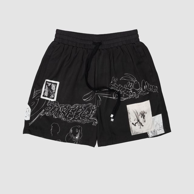 ASSEMBLAGE SHORTS Black | Unisex Apparel | Domrebel | ASSEMBLAGE SHORTS Black ASSEMBLAGE SHORTS Black | Unisex Apparel | Domrebel | ASSEMBLAGE SHORTS Black