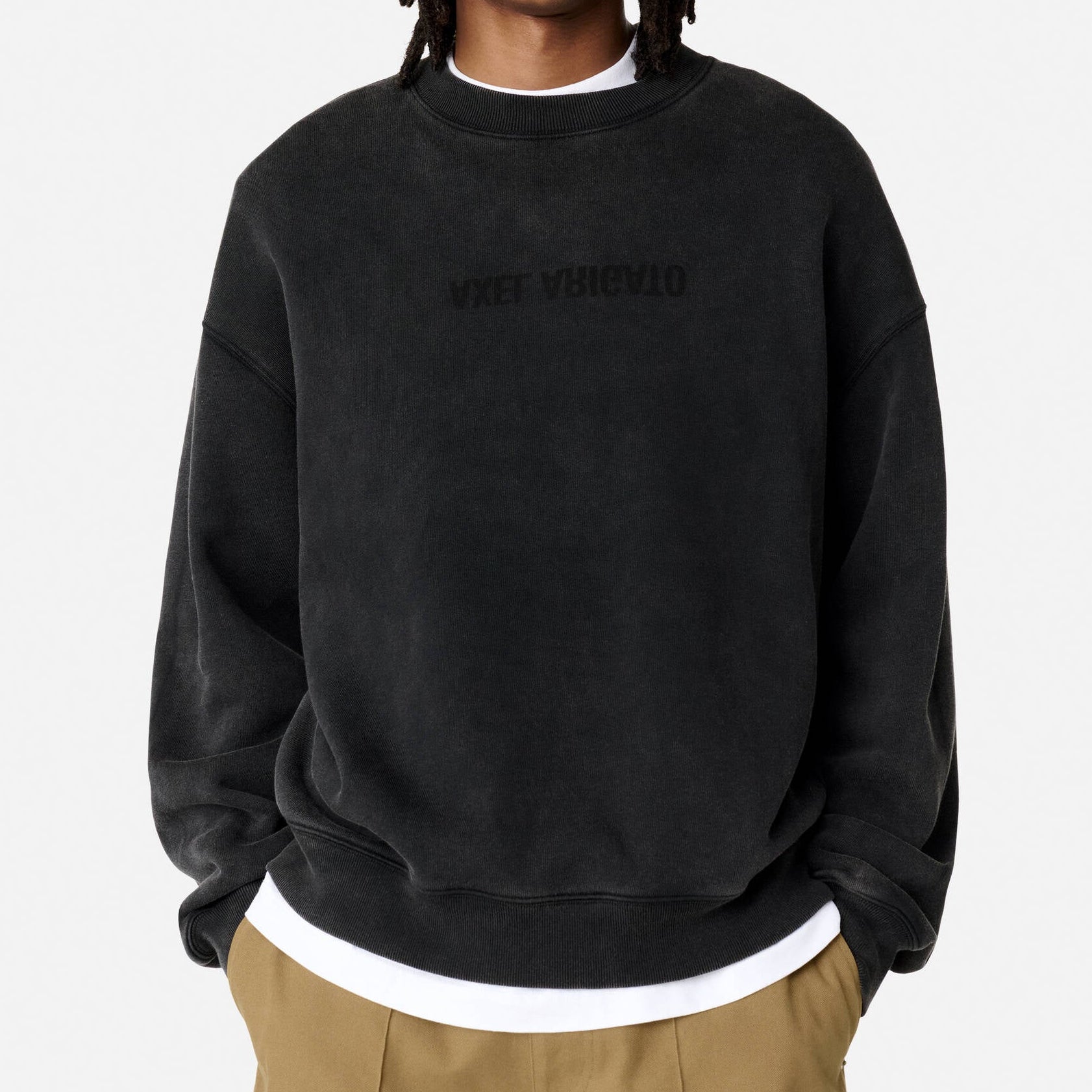 Distort Washed Sweatshirt Black | Men's Apparel | AXEL ARIGATO | A3122004 Distort Washed Sweatshirt Black | Men's Apparel | AXEL ARIGATO | A3122004