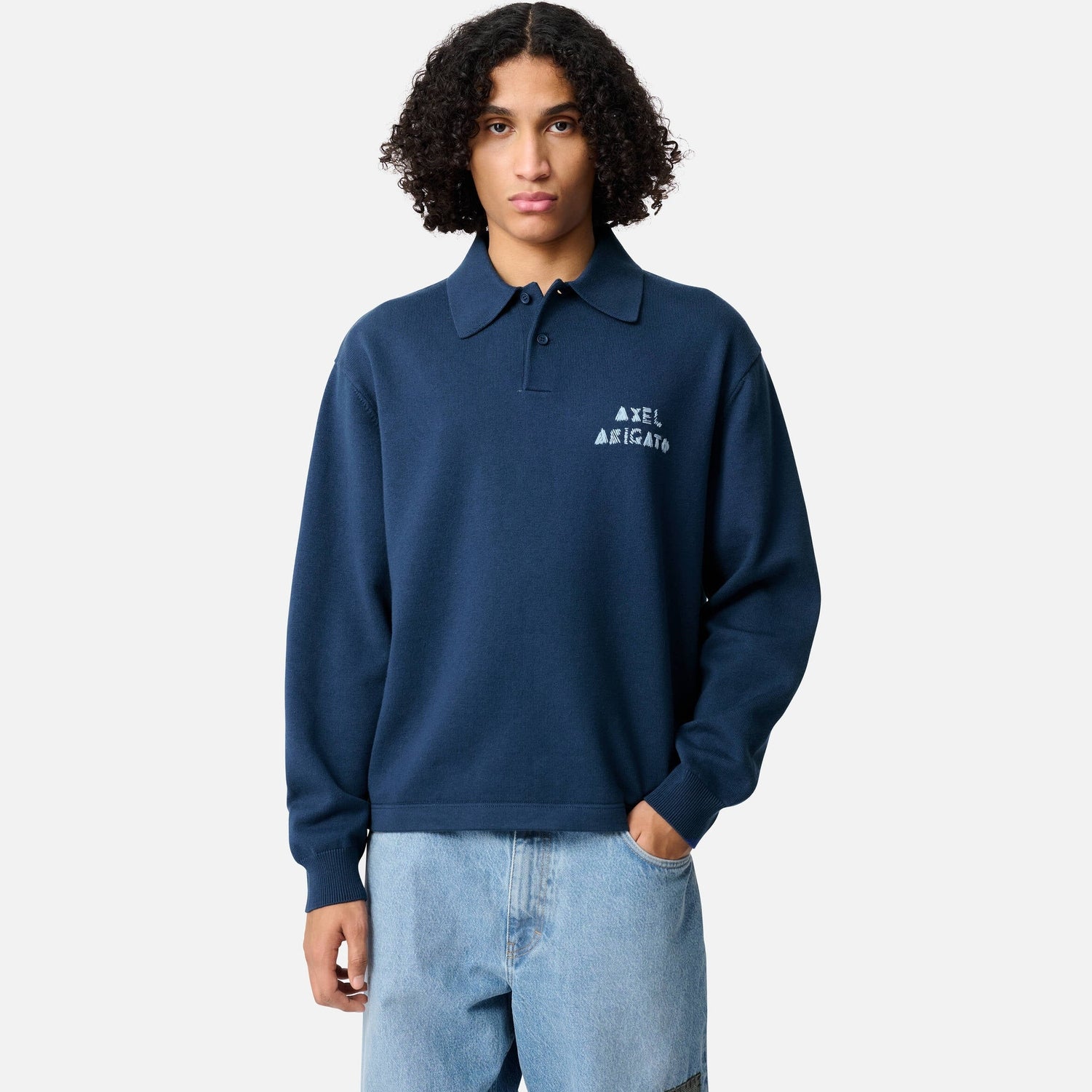 Frey Polo Sweater Navy | Unisex Apparel | AXEL ARIGATO | A3315002 Frey Polo Sweater Navy | Unisex Apparel | AXEL ARIGATO | A3315002