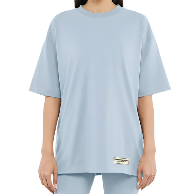 Organic Cotton Jersey Oversized T-Shirt Powder Blue | Unisex Apparel | THEGIVINGMOVEMENT | S14CJV14PWBWM_1 Organic Cotton Jersey Oversized T-Shirt Powder Blue | Unisex Apparel | THEGIVINGMOVEMENT | S14CJV14PWBWM_1