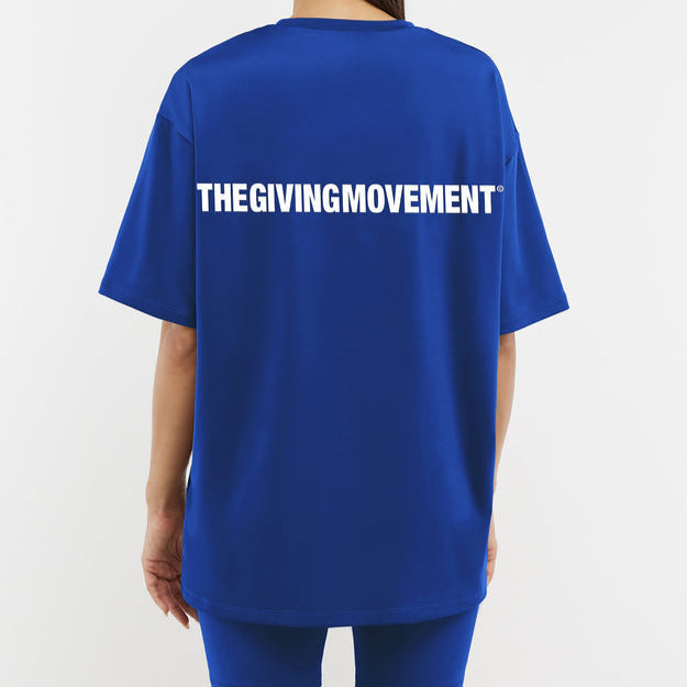 Recycled Soft skin Oversized Contrast Back Print T- Shirt Moroccan Blue | Unisex Apparel | THEGIVINGMOVEMENT | S14V14MBWM_2 Recycled Soft skin Oversized Contrast Back Print T- Shirt Moroccan Blue | Unisex Apparel | THEGIVINGMOVEMENT | S14V14MBWM_2