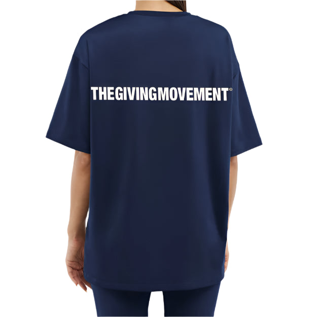 Oversized Contrast Back Print T- Shirt Navy | Unisex Apparel | THEGIVINGMOVEMENT | S14V14NVYWM_1 Oversized Contrast Back Print T- Shirt Navy | Unisex Apparel | THEGIVINGMOVEMENT | S14V14NVYWM_1