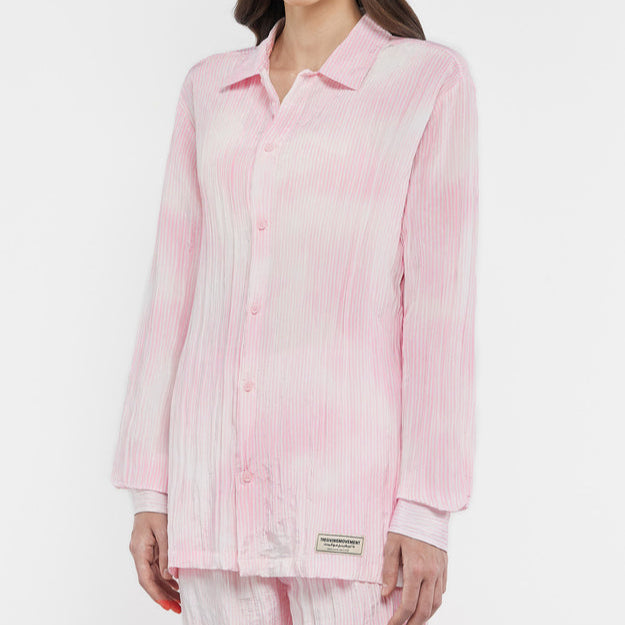 Recycled Textured Satin Stripe Long Sleeve Shirt Marshmallow Pink | Women's Apparel | THEGIVINGMOVEMENT | S1701V14MMPWM_2 Recycled Textured Satin Stripe Long Sleeve Shirt Marshmallow Pink | Women's Apparel | THEGIVINGMOVEMENT | S1701V14MMPWM_2