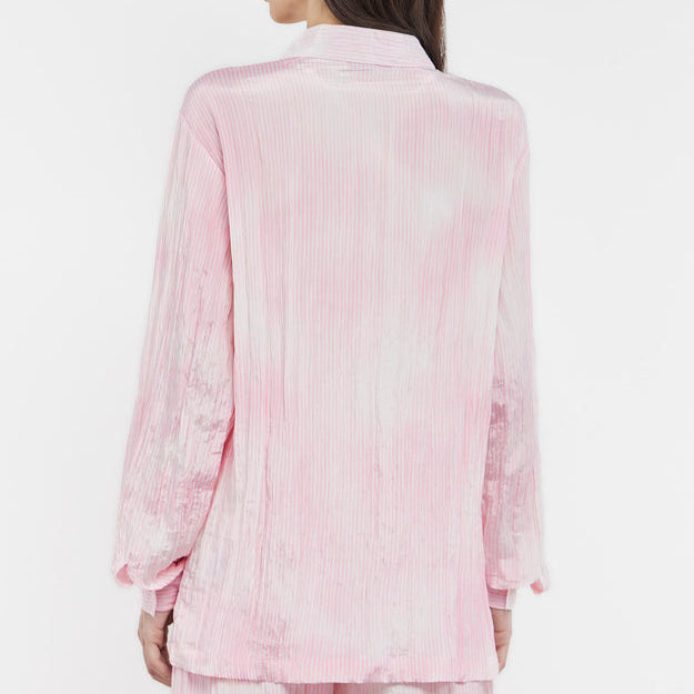 Recycled Textured Satin Stripe Long Sleeve Shirt Marshmallow Pink | Women's Apparel | THEGIVINGMOVEMENT | S1701V14MMPWM_2 Recycled Textured Satin Stripe Long Sleeve Shirt Marshmallow Pink | Women's Apparel | THEGIVINGMOVEMENT | S1701V14MMPWM_2