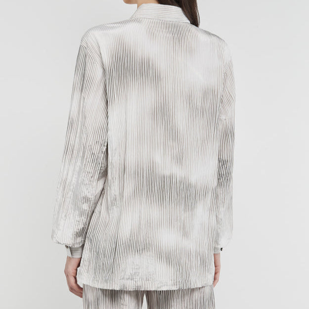 Recycled Textured Satin Stripe Long Sleeve Shirt Truffle | Women's Apparel | THEGIVINGMOVEMENT | S1701V14TRFWM_2 Recycled Textured Satin Stripe Long Sleeve Shirt Truffle | Women's Apparel | THEGIVINGMOVEMENT | S1701V14TRFWM_2
