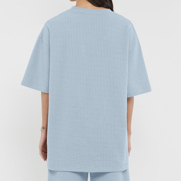 Textured Cotton Oversized T-Shirt Powder Blue | Unisex Apparel | THEGIVINGMOVEMENT | S1727V14PWBWM_2 Textured Cotton Oversized T-Shirt Powder Blue | Unisex Apparel | THEGIVINGMOVEMENT | S1727V14PWBWM_2