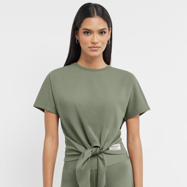 Organic Cotton Jersey Regular Fit Knot Front T-Shirt Clay | Women's Apparel | THEGIVINGMOVEMENT | S1731V14CLYWM_3 Organic Cotton Jersey Regular Fit Knot Front T-Shirt Clay | Women's Apparel | THEGIVINGMOVEMENT | S1731V14CLYWM_3