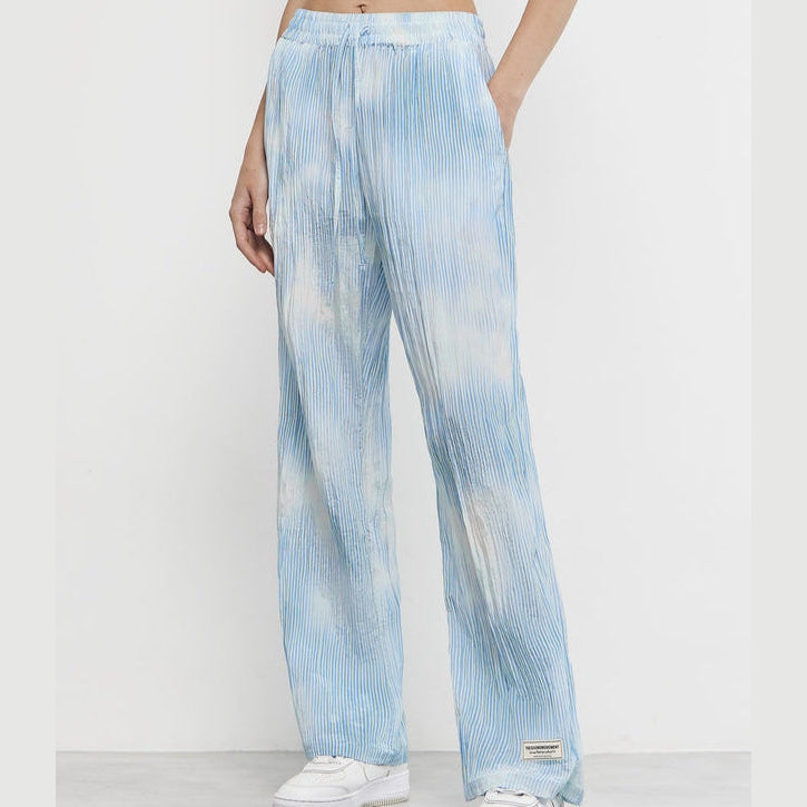 Recycled Textured Satin 30 inch Stripe Wide Leg Pants Powder Blue | Women's Apparel | THEGIVINGMOVEMENT | S1753V14PWBWM_2 Recycled Textured Satin 30 inch Stripe Wide Leg Pants Powder Blue | Women's Apparel | THEGIVINGMOVEMENT | S1753V14PWBWM_2