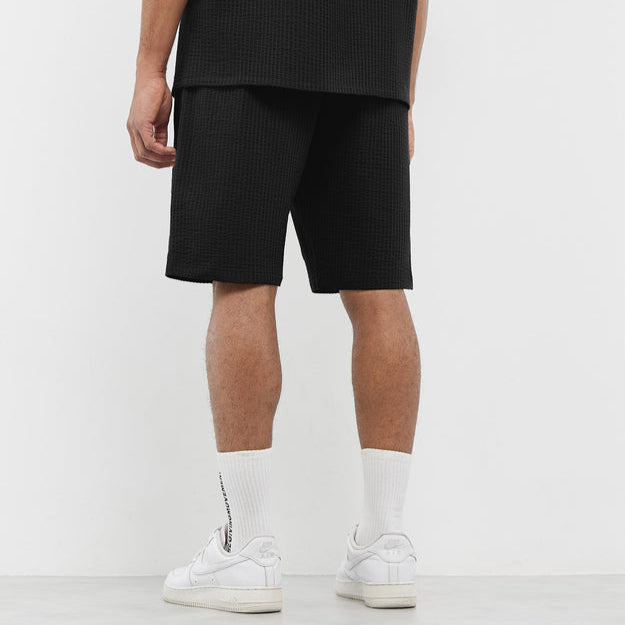 Textured Cotton 10 inch Shorts Pitch Black | Men's Apparel | THEGIVINGMOVEMENT | S1761V14PBMN_2 Textured Cotton 10 inch Shorts Pitch Black | Men's Apparel | THEGIVINGMOVEMENT | S1761V14PBMN_2