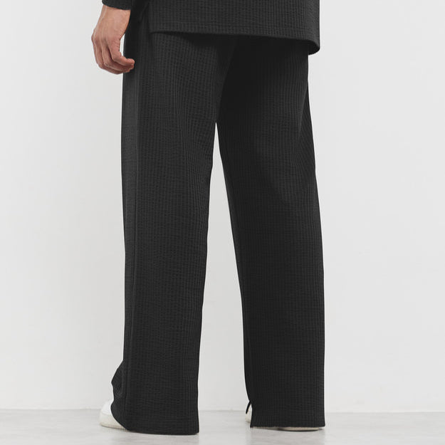 Textured Cotton 30 inch Wide Leg Pants PITCH BALCK | Unisex Apparel | THEGIVINGMOVEMENT | S1762V14PB Textured Cotton 30 inch Wide Leg Pants PITCH BALCK | Unisex Apparel | THEGIVINGMOVEMENT | S1762V14PB