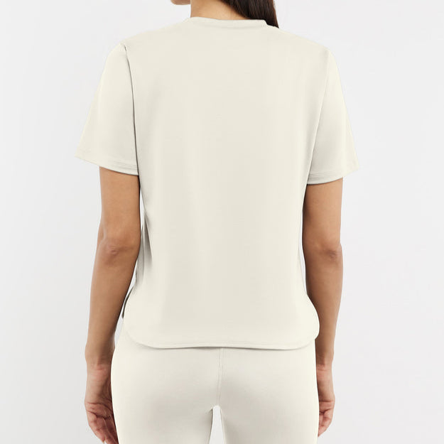 Recycled Soft skin Regular Fit Curved Hem T-Shirt Ivory | Women's Apparel | THEGIVINGMOVEMENT | S549V14IVWM_2 Recycled Soft skin Regular Fit Curved Hem T-Shirt Ivory | Women's Apparel | THEGIVINGMOVEMENT | S549V14IVWM_2