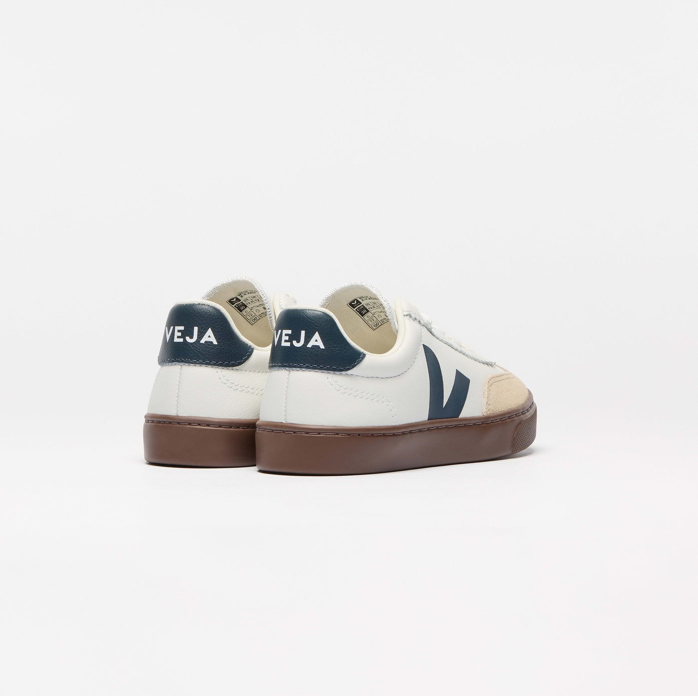 KIDS VOLLEY ELASTIC LACES LEATHER WHITE NAUTICO BARK | Kids Footwear | Veja | SY2021013 KIDS VOLLEY ELASTIC LACES LEATHER WHITE NAUTICO BARK | Kids Footwear | Veja | SY2021013