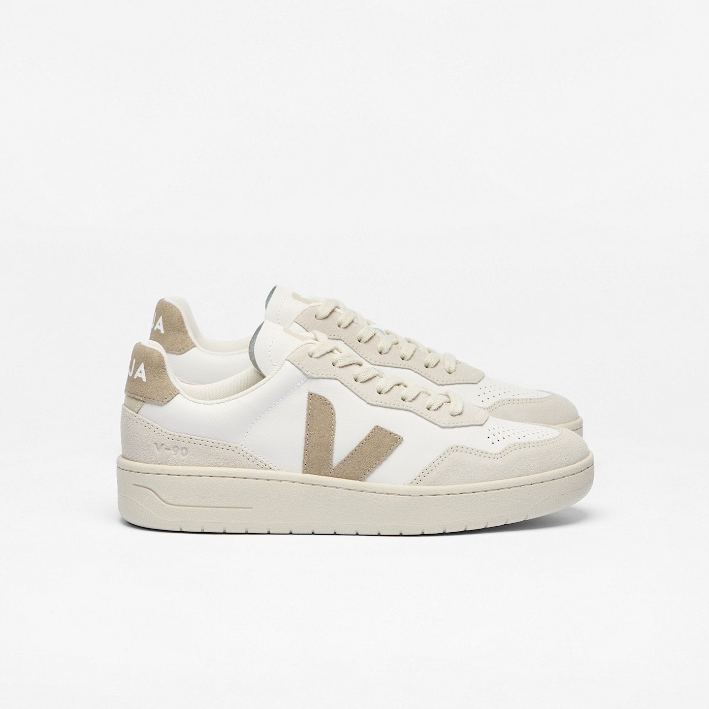 V-90 LEATHER WHITE TAUPE | Women's Footwear | Veja | VD2020909A V-90 LEATHER WHITE TAUPE | Women's Footwear | Veja | VD2020909A