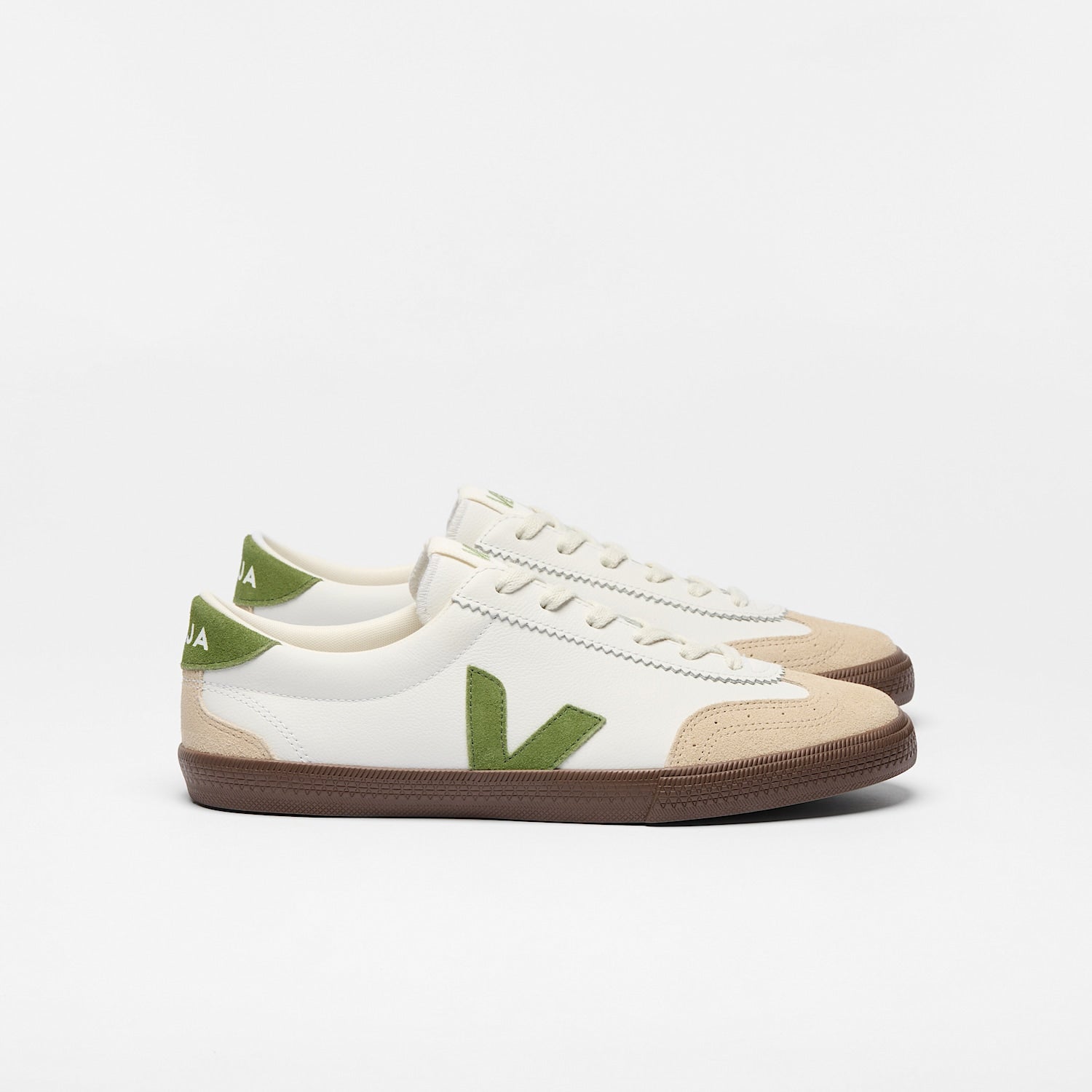VOLLEY LEATHER WHITE KIWI BARK W | Women's Footwear | Veja | VO2020875A VOLLEY LEATHER WHITE KIWI BARK W | Women's Footwear | Veja | VO2020875A