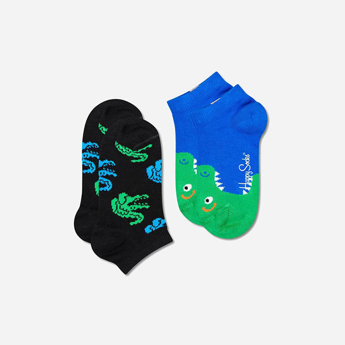 2-Pack Kids Crocodile Low Socks Happy Socks