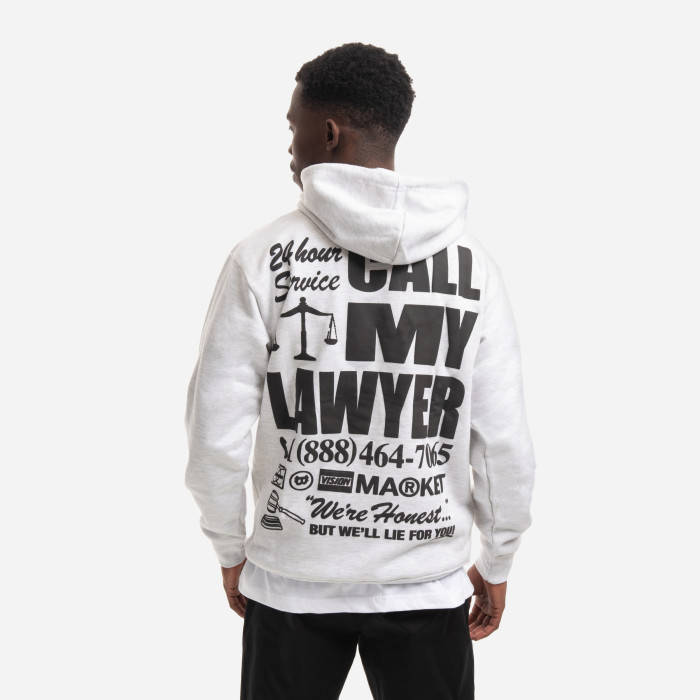 24 Hr Lawyer Service Hoodie White MARKET