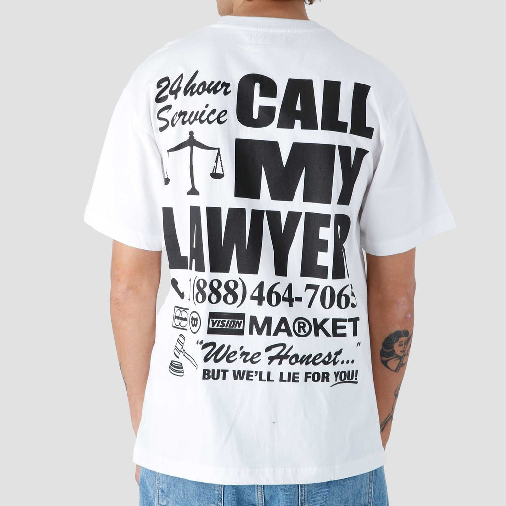 24 Hr Lawyer Service Pocket Tee White MARKET