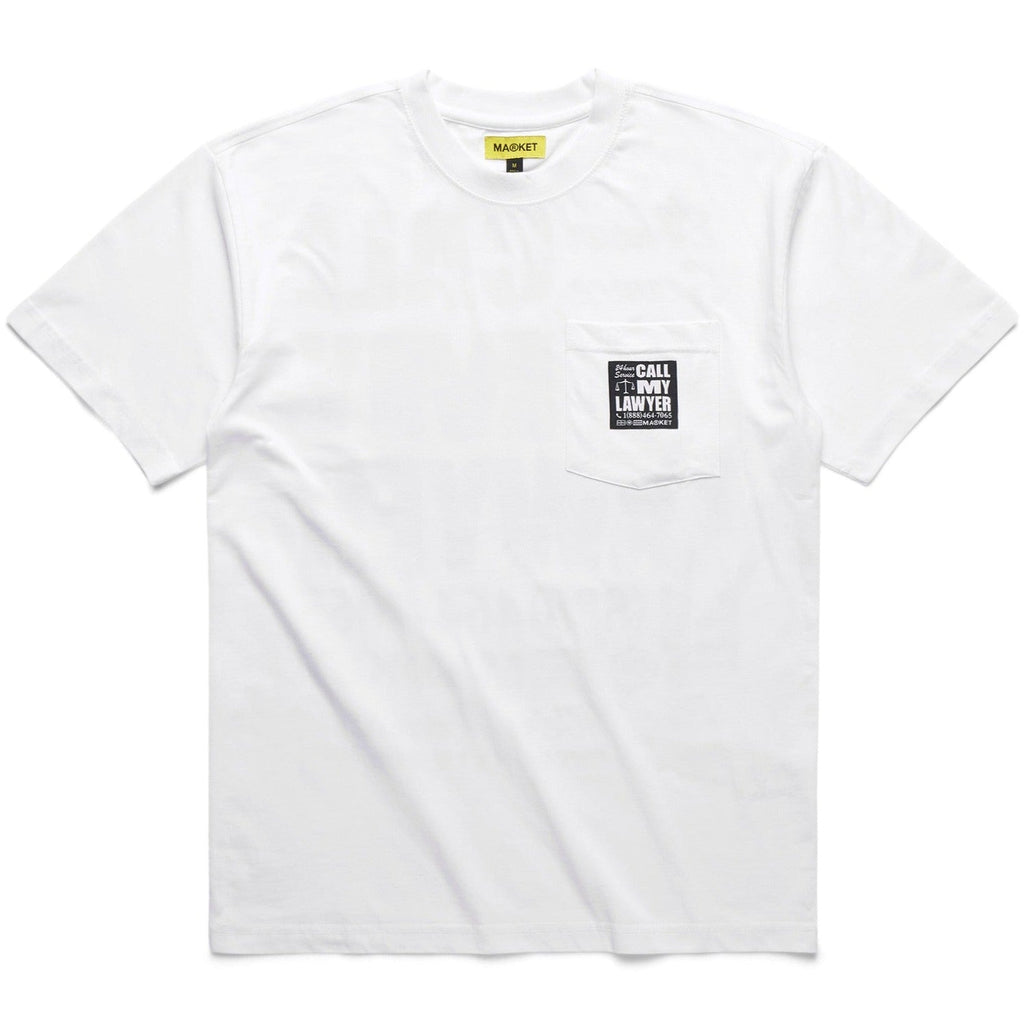 24 Hr Lawyer Service Pocket Tee White MARKET