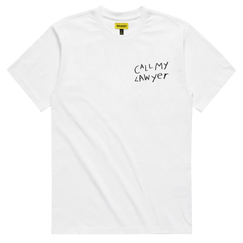 Call My Lawyer Hand Drawn T-Shirt White MARKET