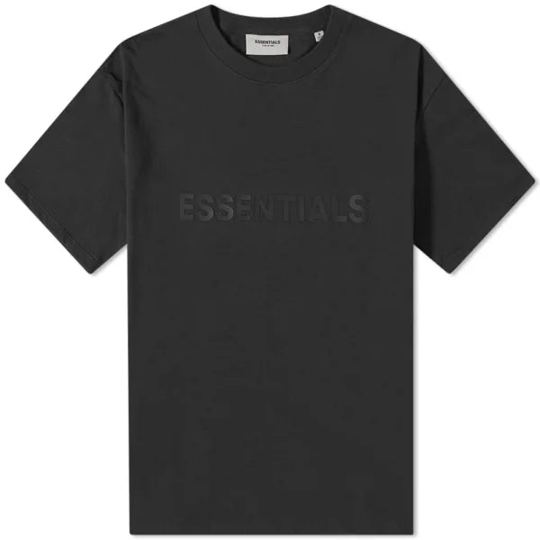 ESSENTIALS T-SHIRT - BLACK - LOGO ON FRONT Essentials