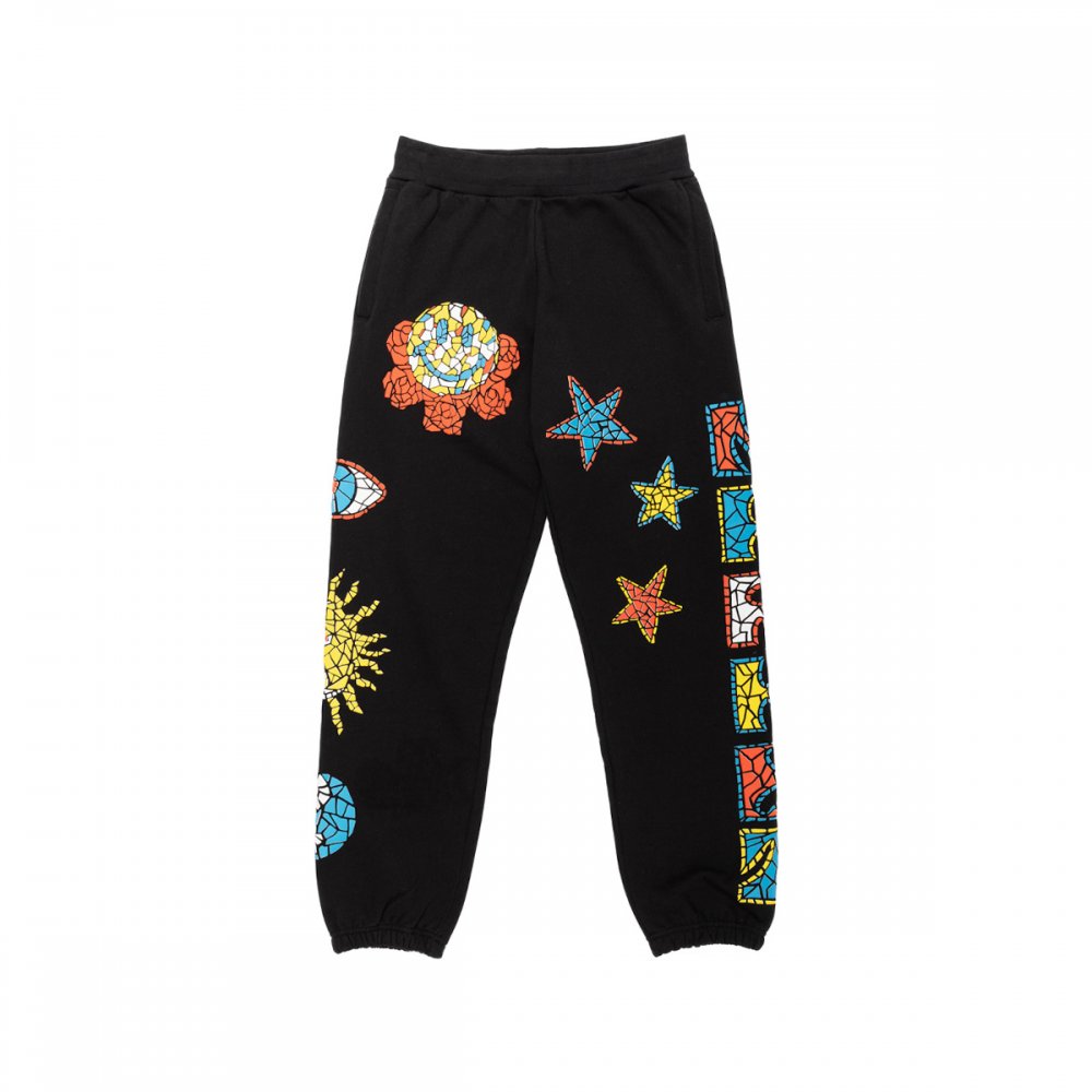 Smiley Market Mosaic Sweatpants Black MARKET