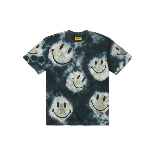 Smiley Shibori Dye T-Shirt Black MARKET