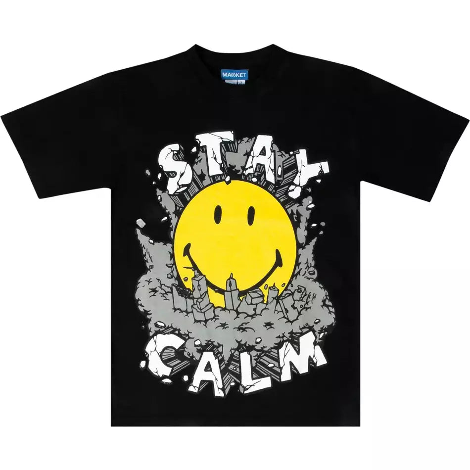 Smiley Stay Calm T-Shirt MARKET